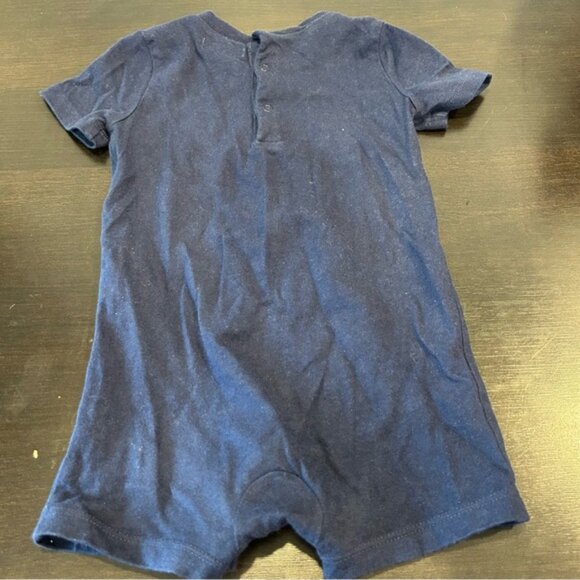 Ralph Lauren Navy Polo Logo Romper Boys Short Outfit Blue - Picture 4 of 4